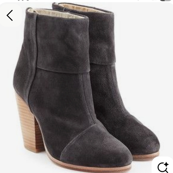 Rag and Bone Gray Suede Block Heel Newbury Boots Sz 38 - Picture 1 of 13